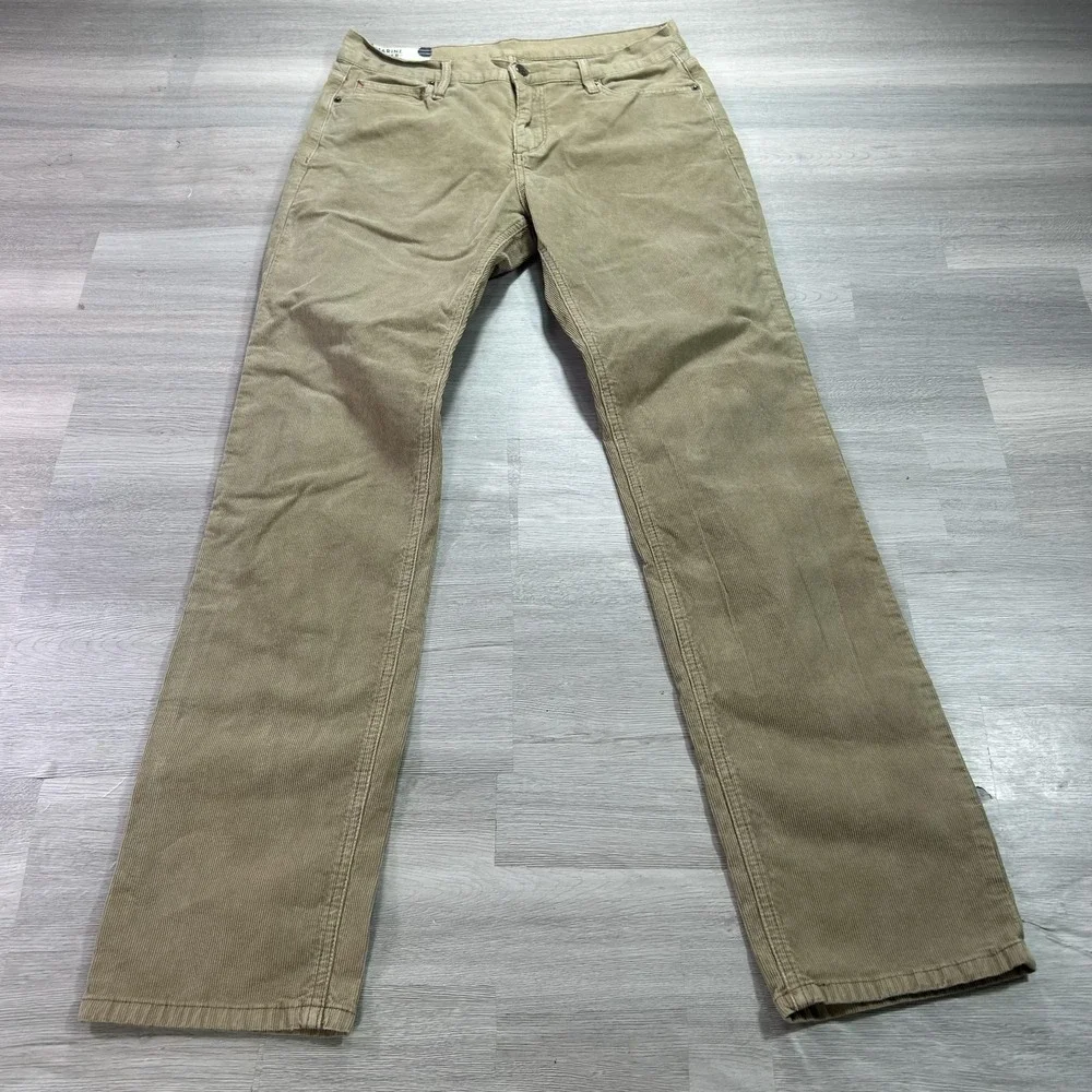 Marine Layer Pants Mens 33x32 Beige Corduroy Slim Straight 5 Pocket Casual